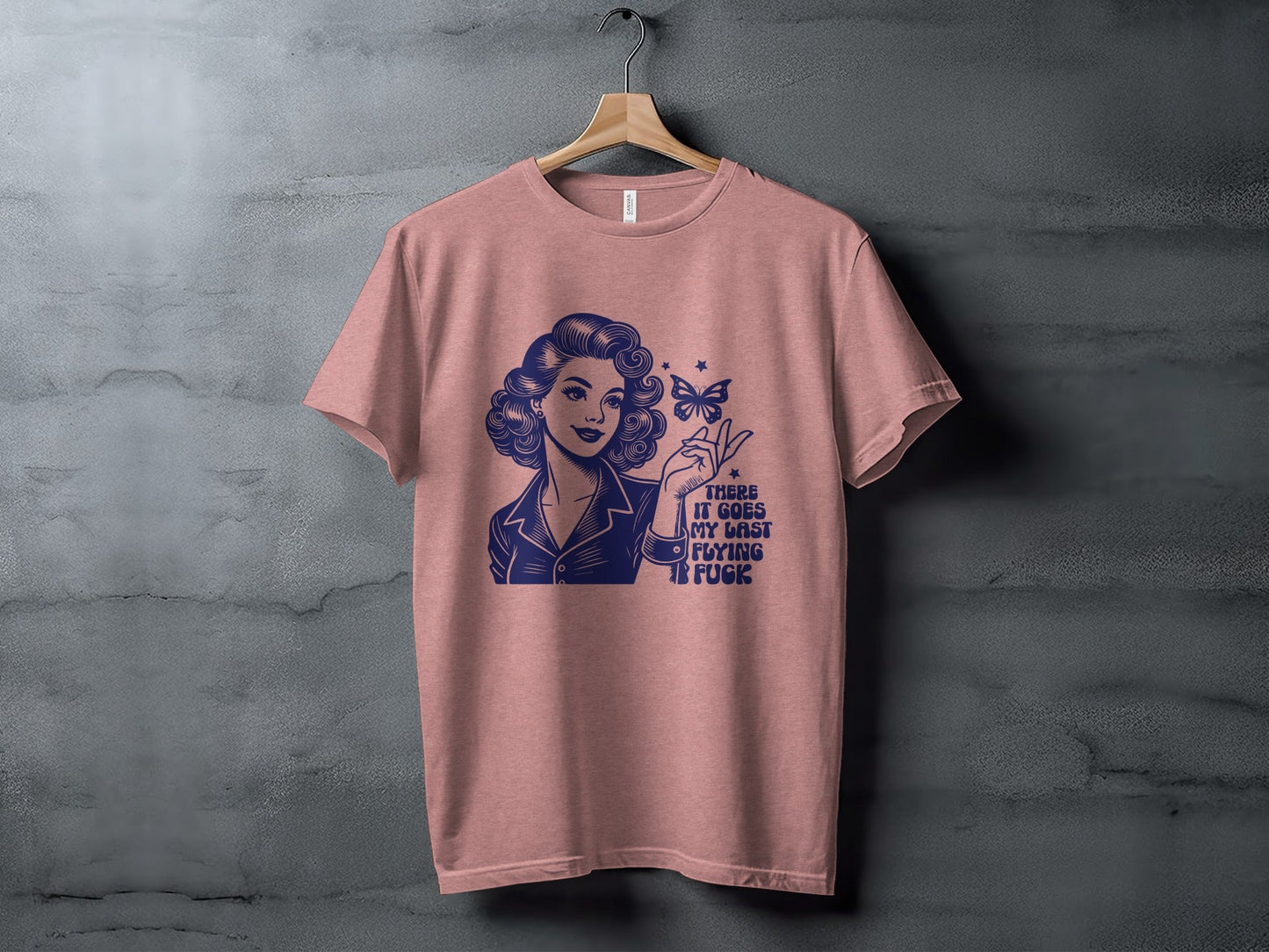 Retro Girl Butterfly Last Flying F Word Phrase T-Shirt