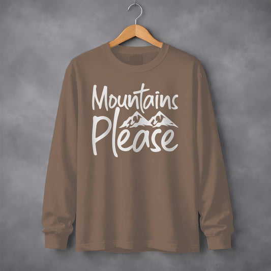 Mountains Please Adventure Awaits Long Sleeve T-Shirt