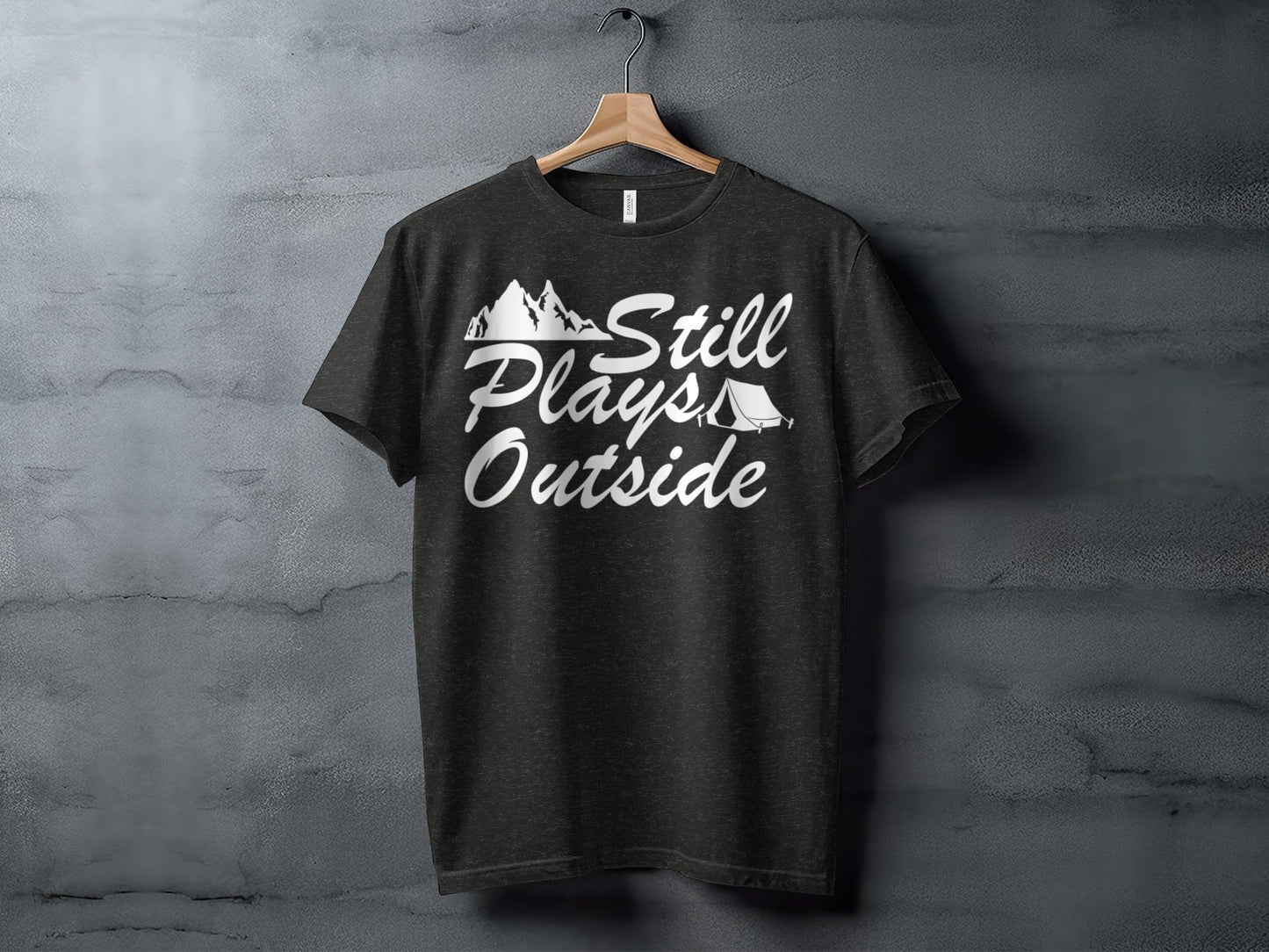 Still Plays Outside With Mountain Tent Graphic T-Shirt
