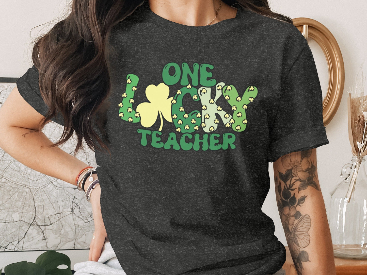 One Lucky Teacher Saint Patricks Day Cute Graphic T-Shirt