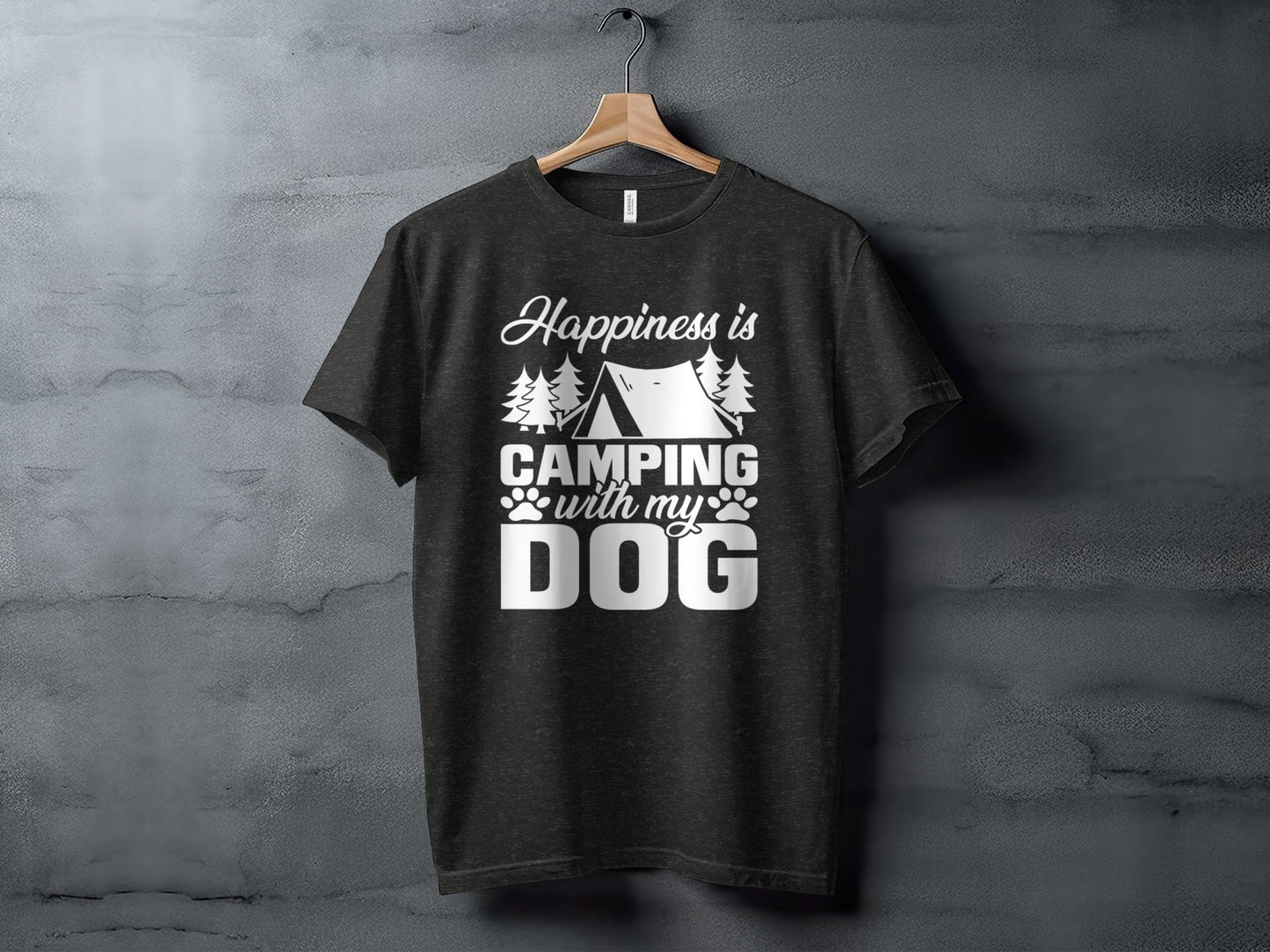 Happiness is Camping with My Dog Awesome Graphic T-Shirt