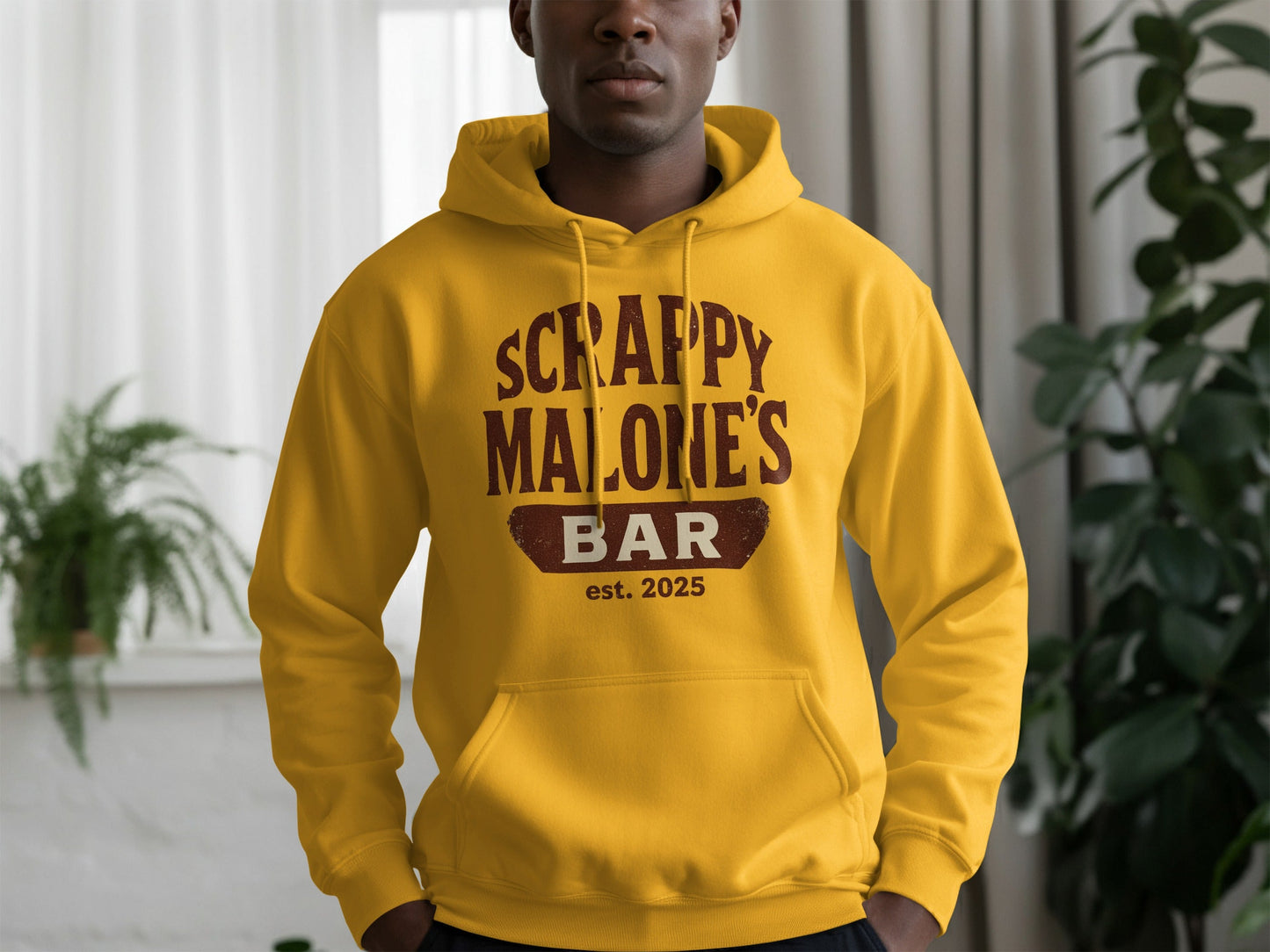 Scrappy Malone's Bar Est 2025 Vintage Style Hoodie - Retro Tavern Design