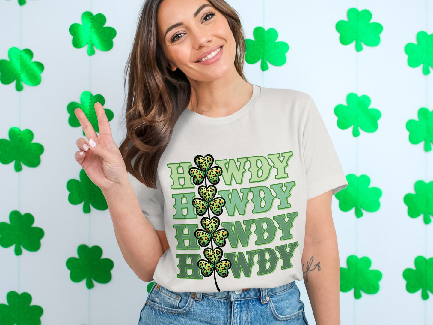 Howdy St Patricks Day T Shirts, Leopard Print Shamrock T Shirts, Funny Irish T Shirts, Lucky Clover Shirt, St Paddys Day Tees