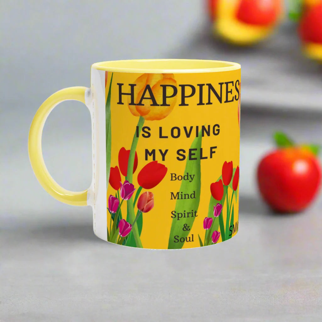White 11oz Ceramic Mug with Color Inside