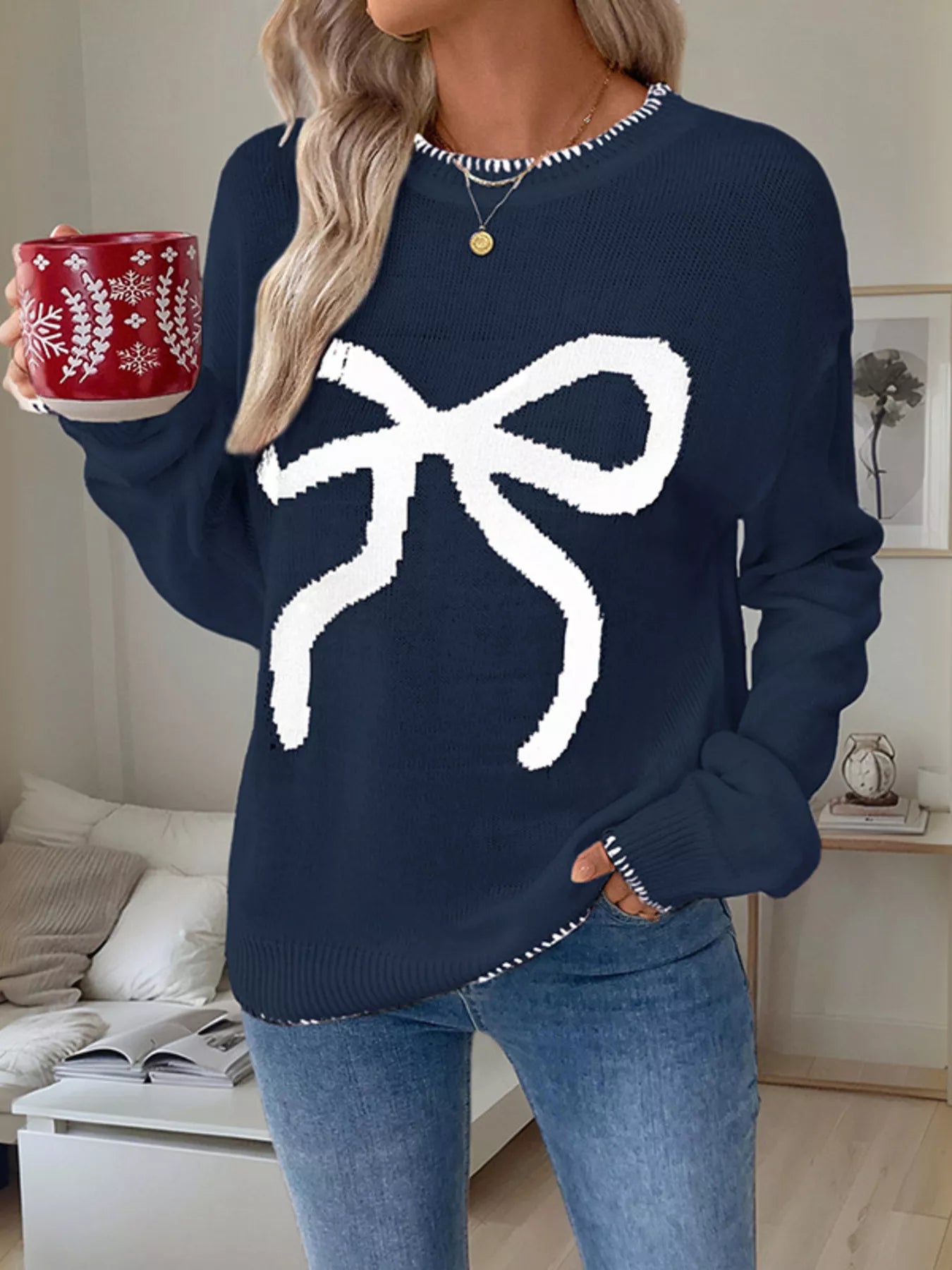 Bow Round Neck Sweater