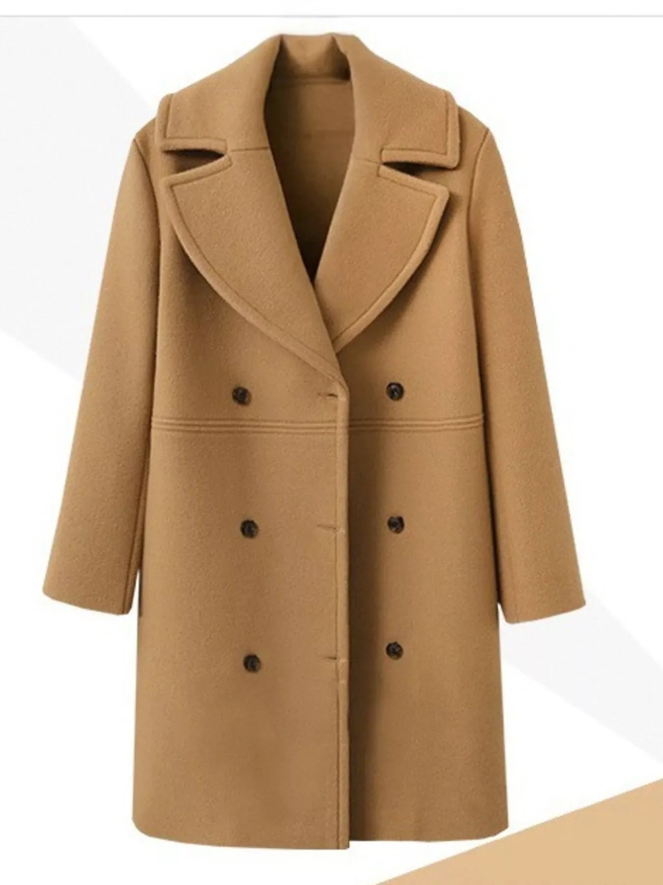 Double-Breasted Long Sleeve Coat