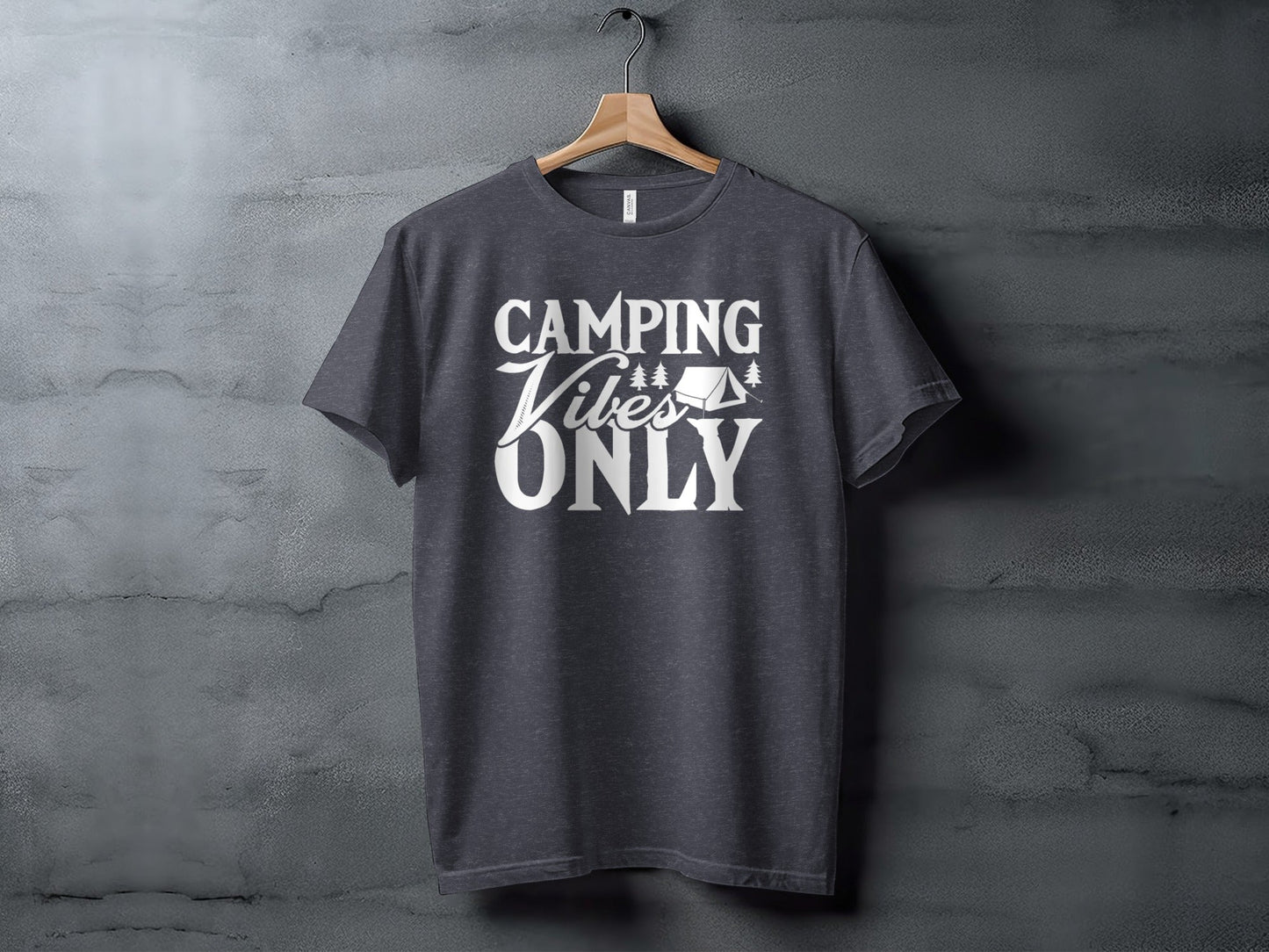 Camping Vibes Only With Tent Graphic Camping T-Shirt