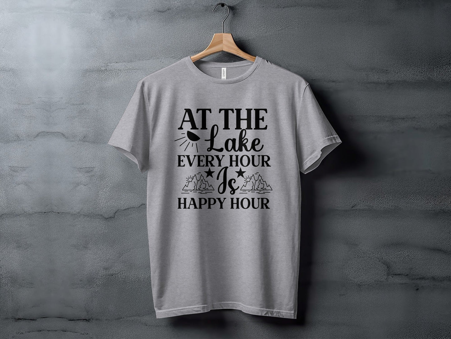 At The Lake Every Hour Is Happy Hour Graphic T-Shirt