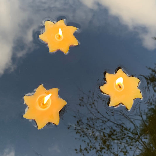 Floating Sun Beeswax Candles