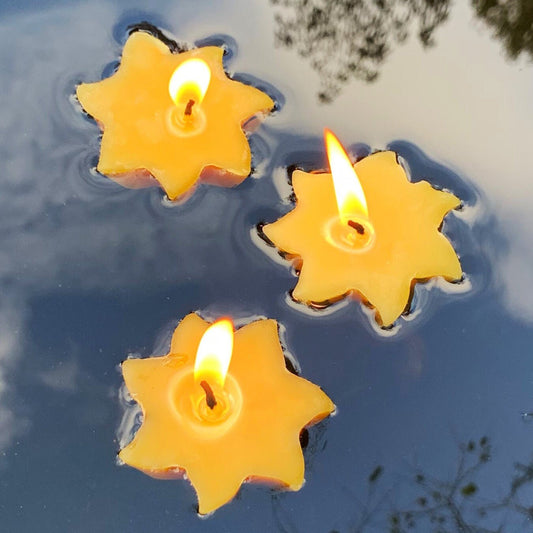 Floating Sun Beeswax Candles