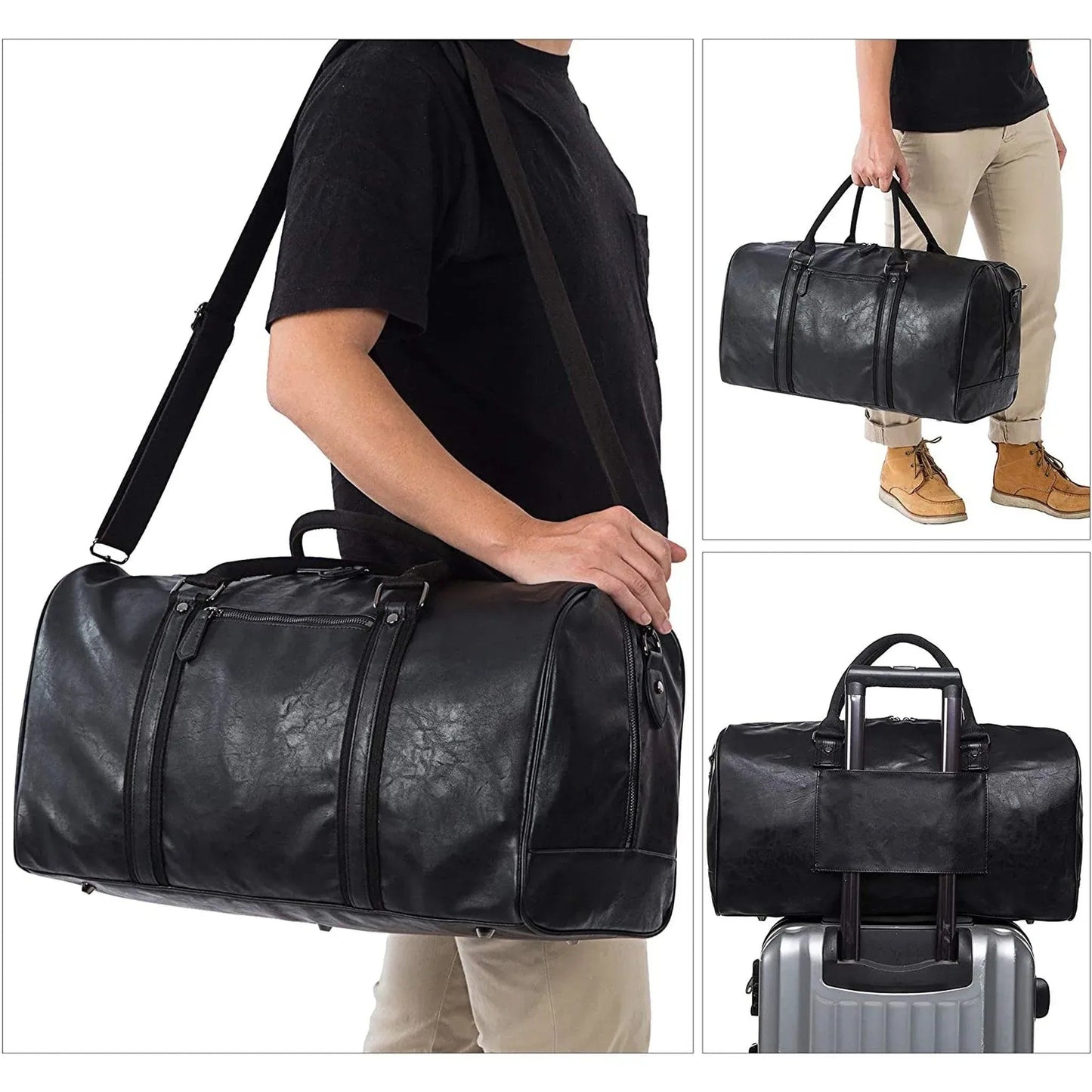 Men's Leather Duffel Bag – Executive Commuter Carry
