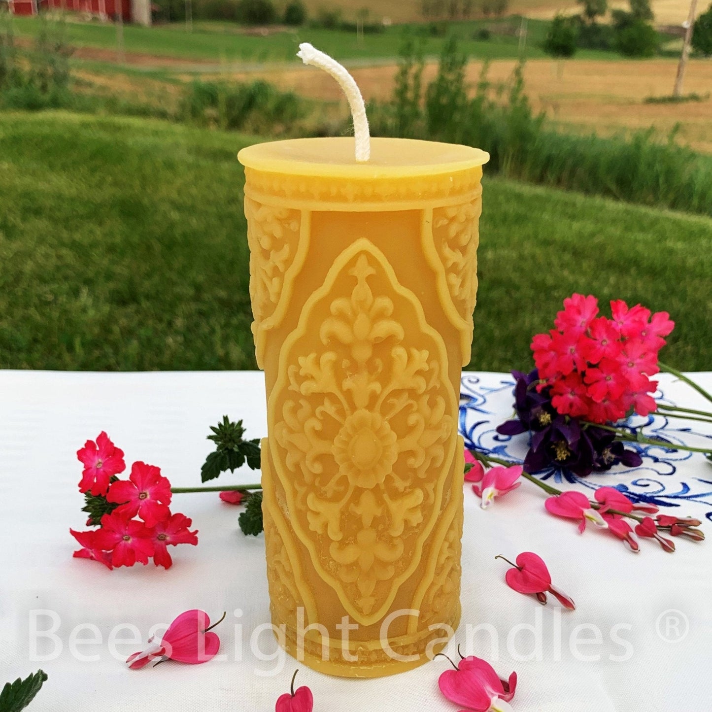 French Country Beeswax Pillar Candles