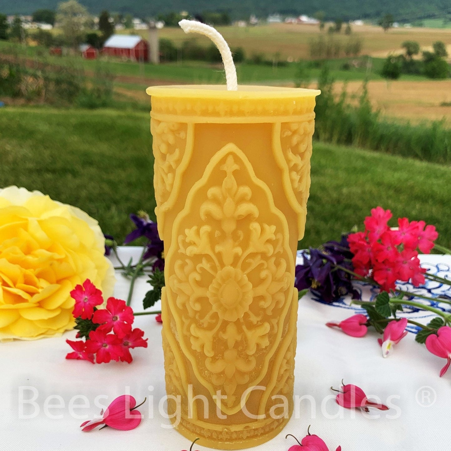 French Country Beeswax Pillar Candles