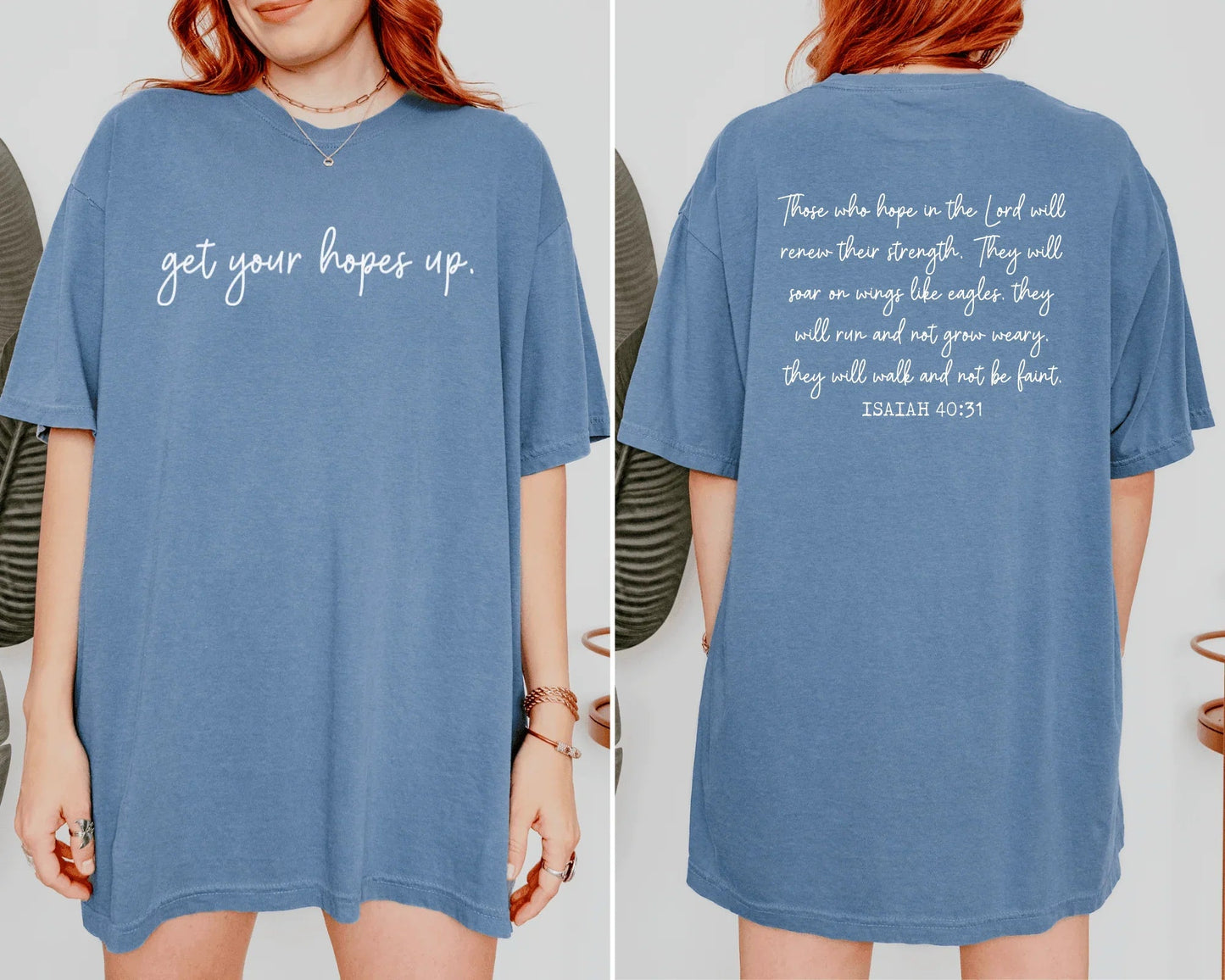 Get Your Hopes Up Isaiah 40:31 Shirt | Christian Graphic Tee | Bible Verse Faith Shirt | Inspirational Tee for Women | Gildan Softstyle Unisex T-Shirt