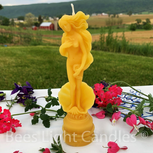 Girl with Shell Beeswax Candle