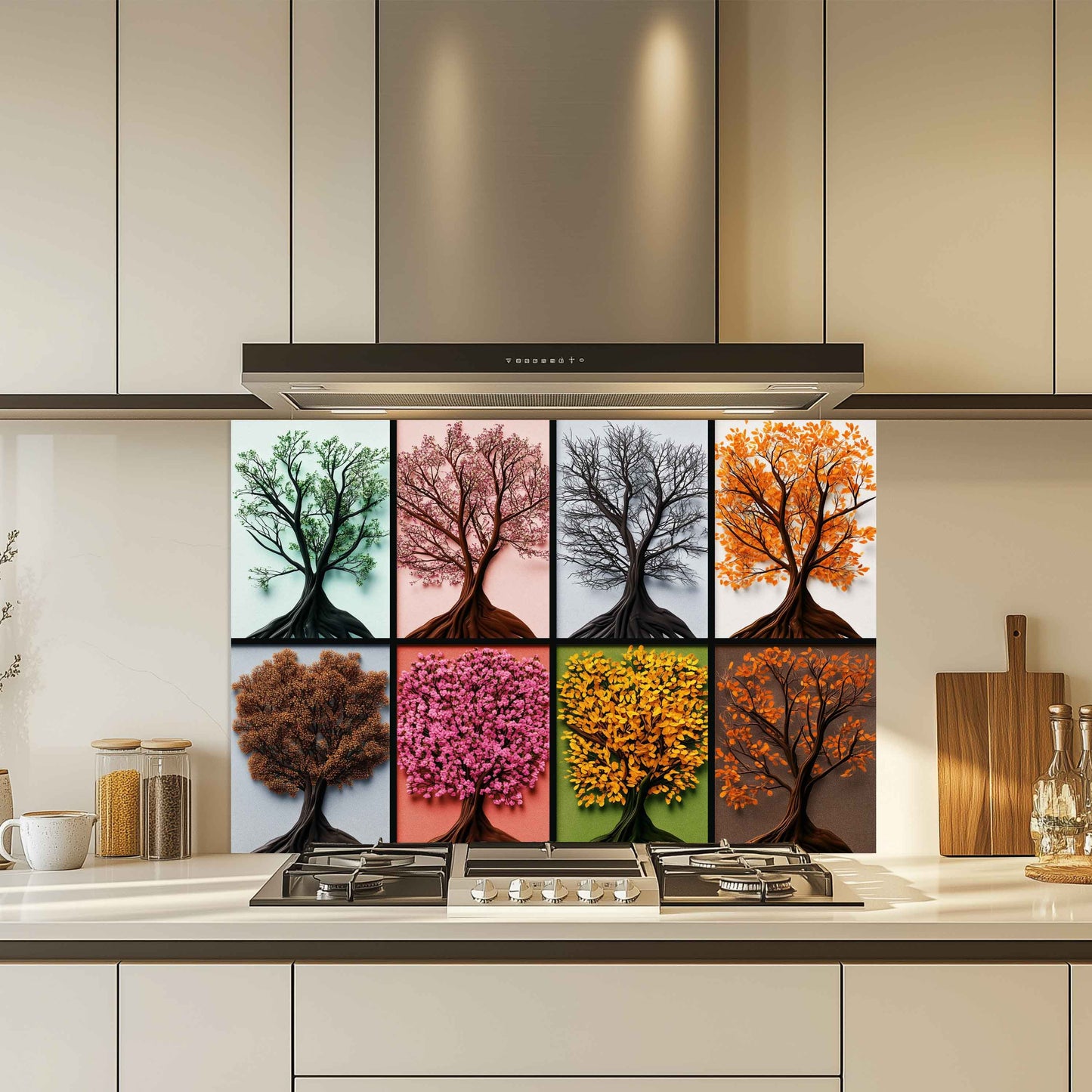 Seasons Mosaic – Tempered Glass Backsplash for Kitchen Stove