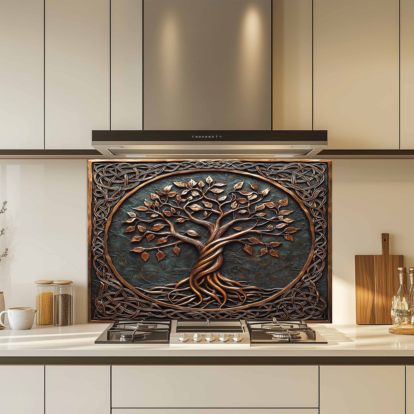 Tree of Love Glass Backsplash – Kitchen Backsplash for Stove & Sink