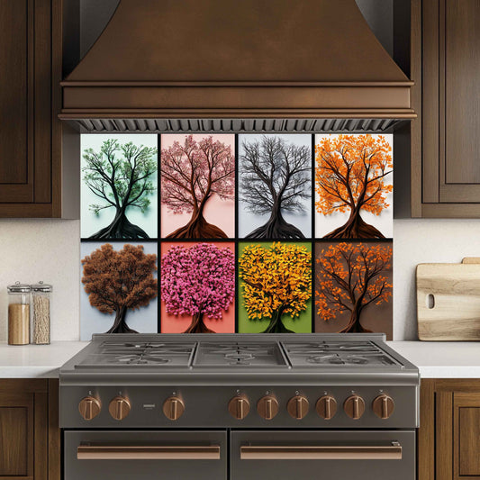 Seasons Mosaic – Tempered Glass Backsplash for Kitchen Stove