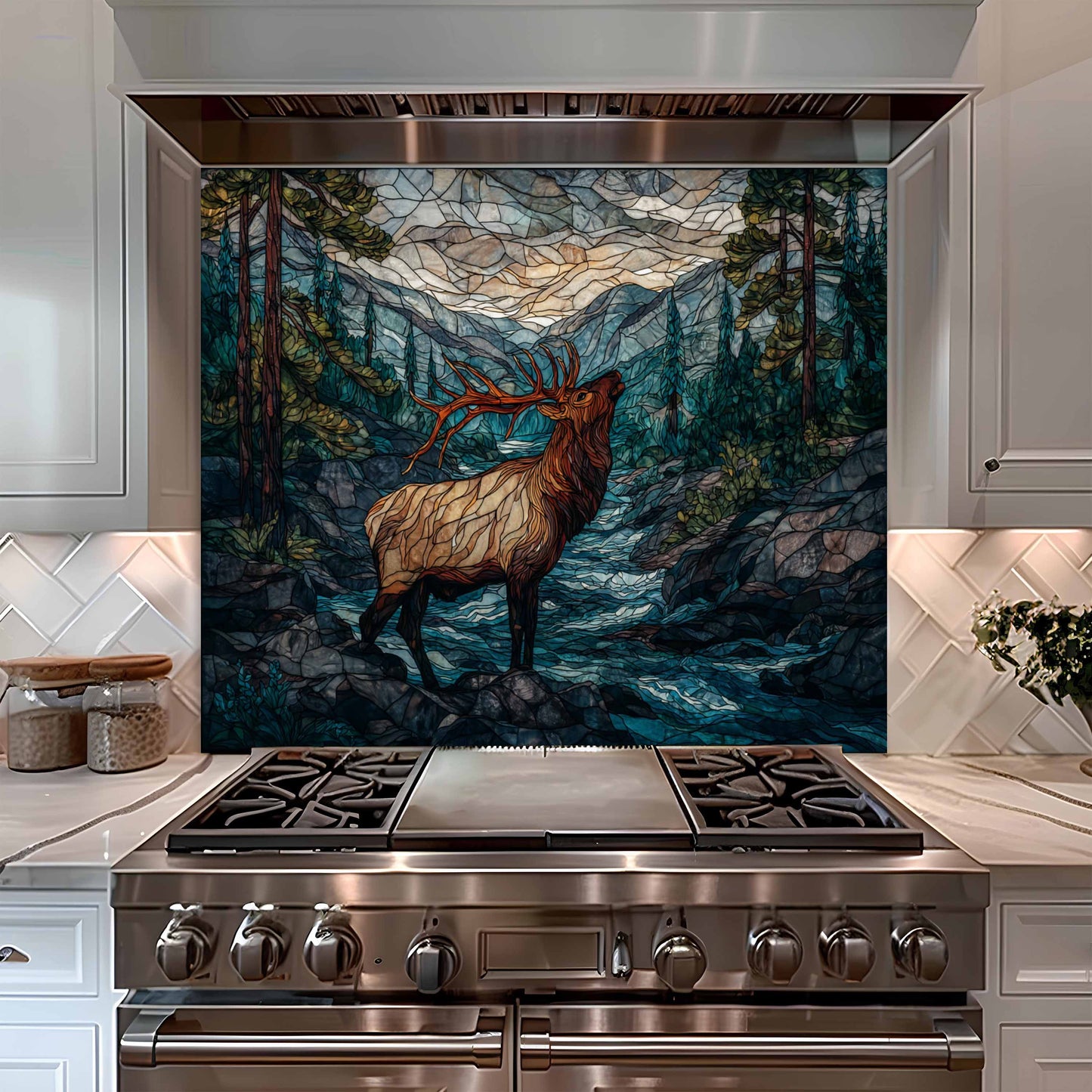 Mountain Call – Tempered Glass Backsplash For Rustic Kitchens