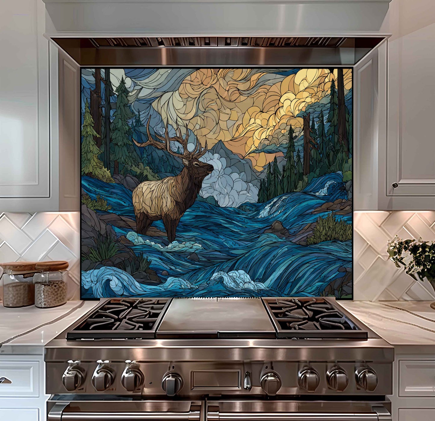Storm Valley Kitchen Backsplash – Tempered Glass Backsplash For Nature Lovers