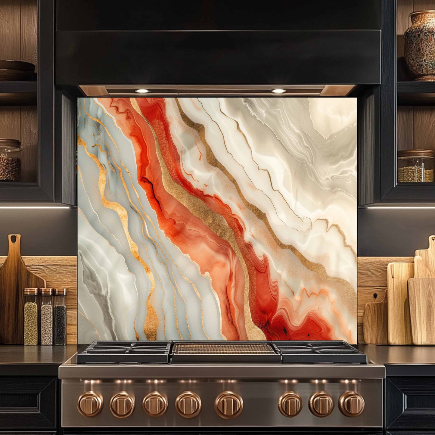 Kitchen Glass Backsplash – Sahara Flame