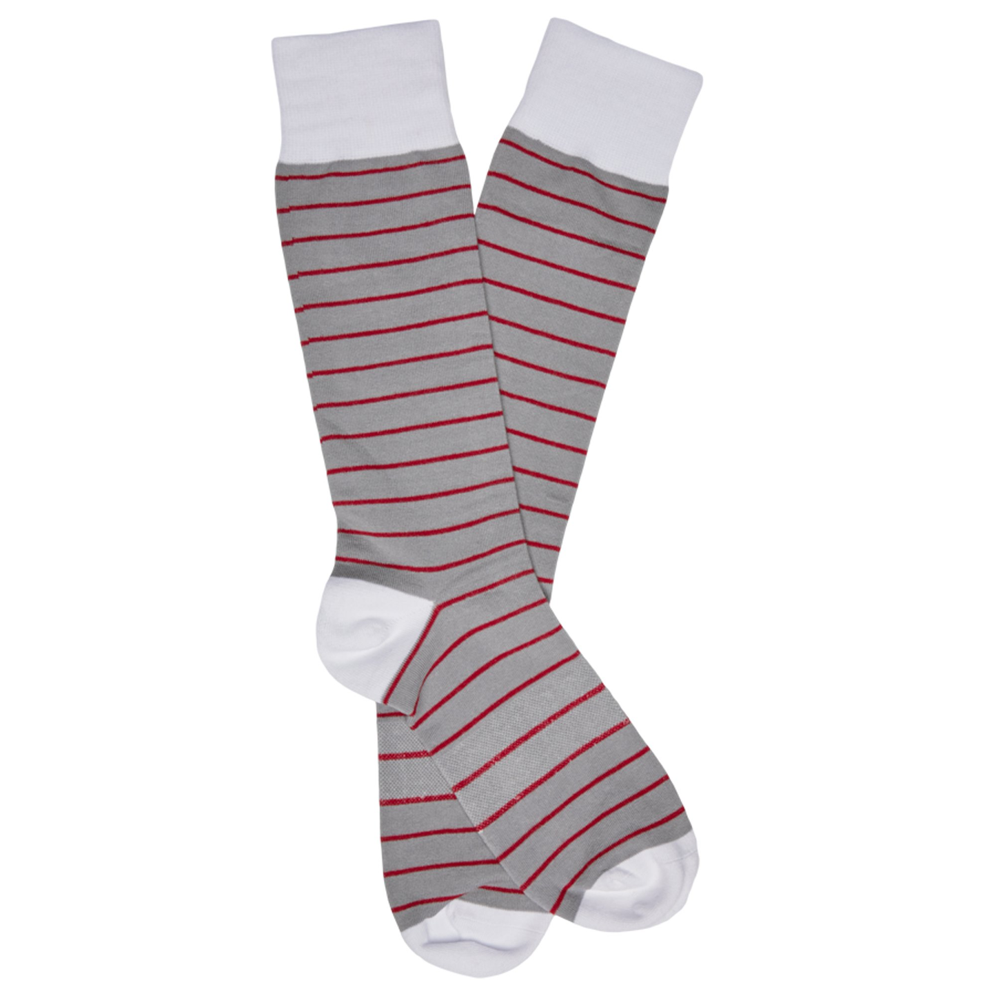 Grey w/ Crimson - Wide Stripe