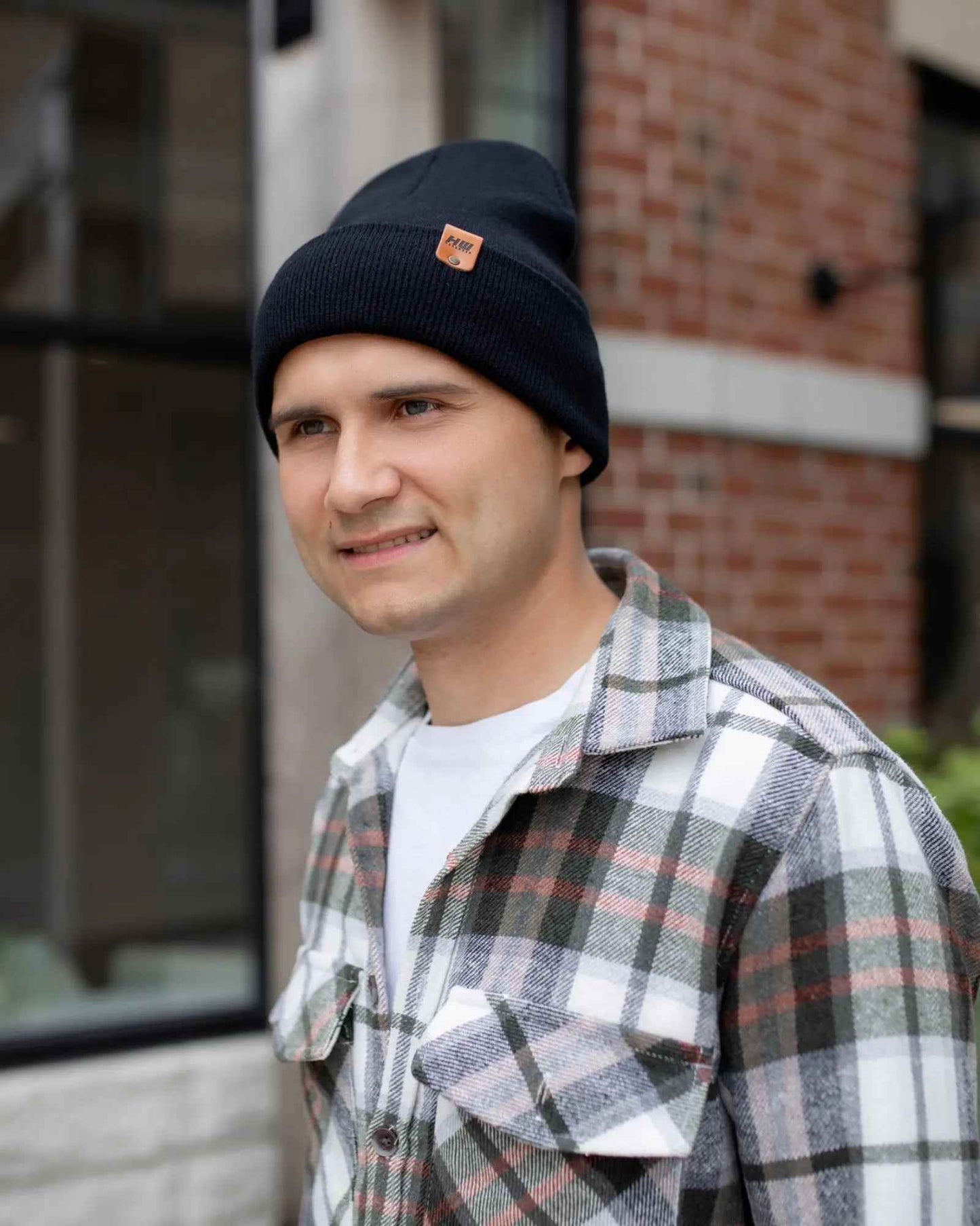 HAAKWEAR Traditional Midnight Black Beanie | Classic Cuffed Knit Hat | Made in USA
