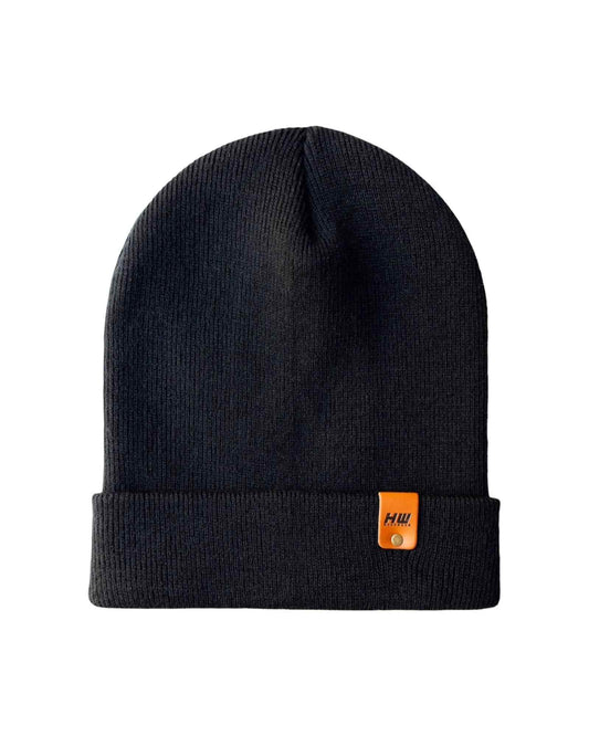 HAAKWEAR Traditional Midnight Black Beanie | Classic Cuffed Knit Hat | Made in USA