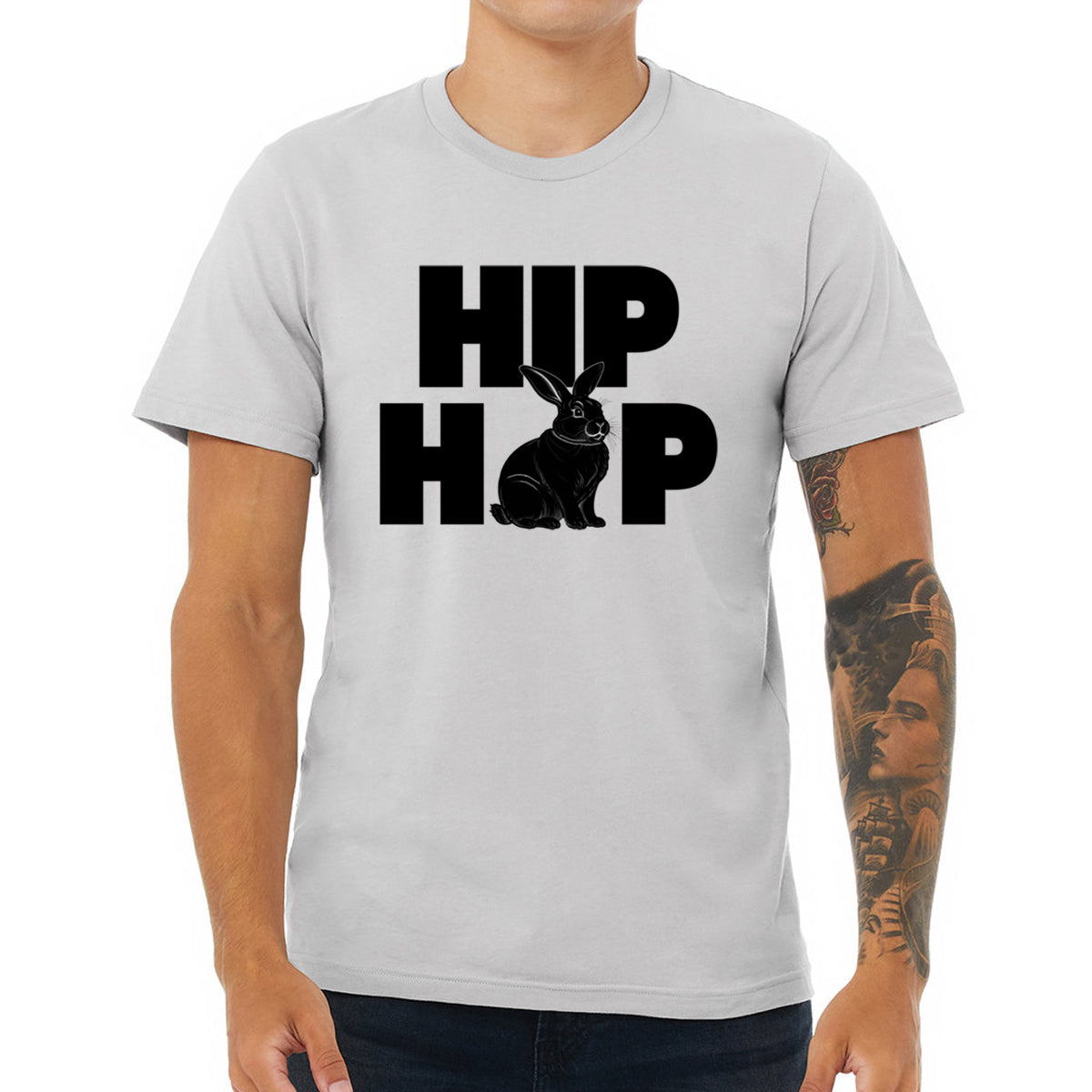 Urban Rabbit Hip Hop T-Shirt - Street Style Bunny Tee with Attitude - Graffiti Bunny Rap Music Shirt -Funny Animal Tshirt