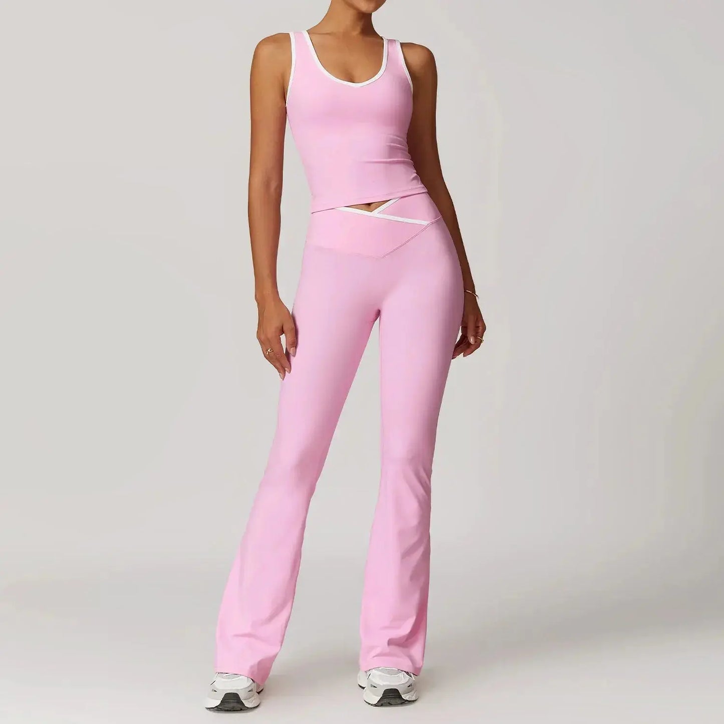 Seamless Yoga Set – Flairé™ Cross High Waist Workout Set