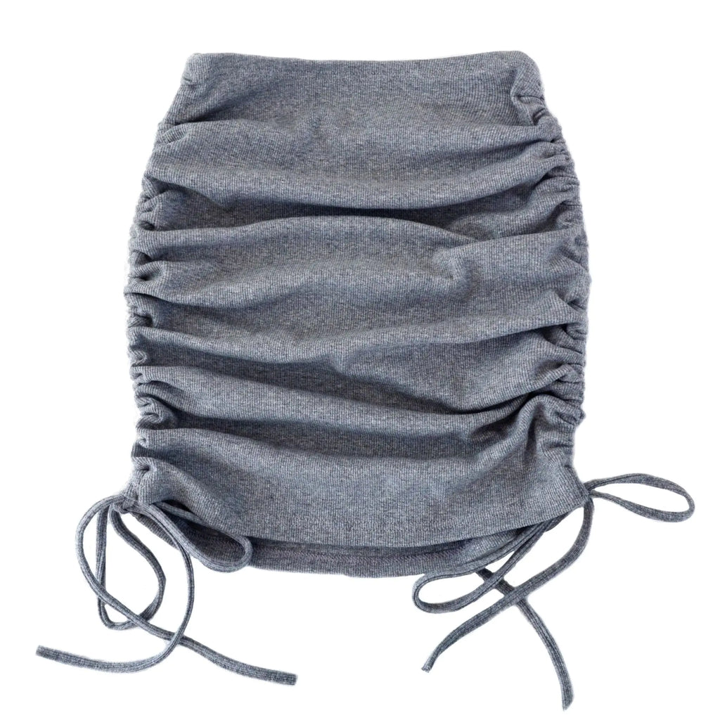 Women's Stretch Pleated Skirt with Drawstring Design