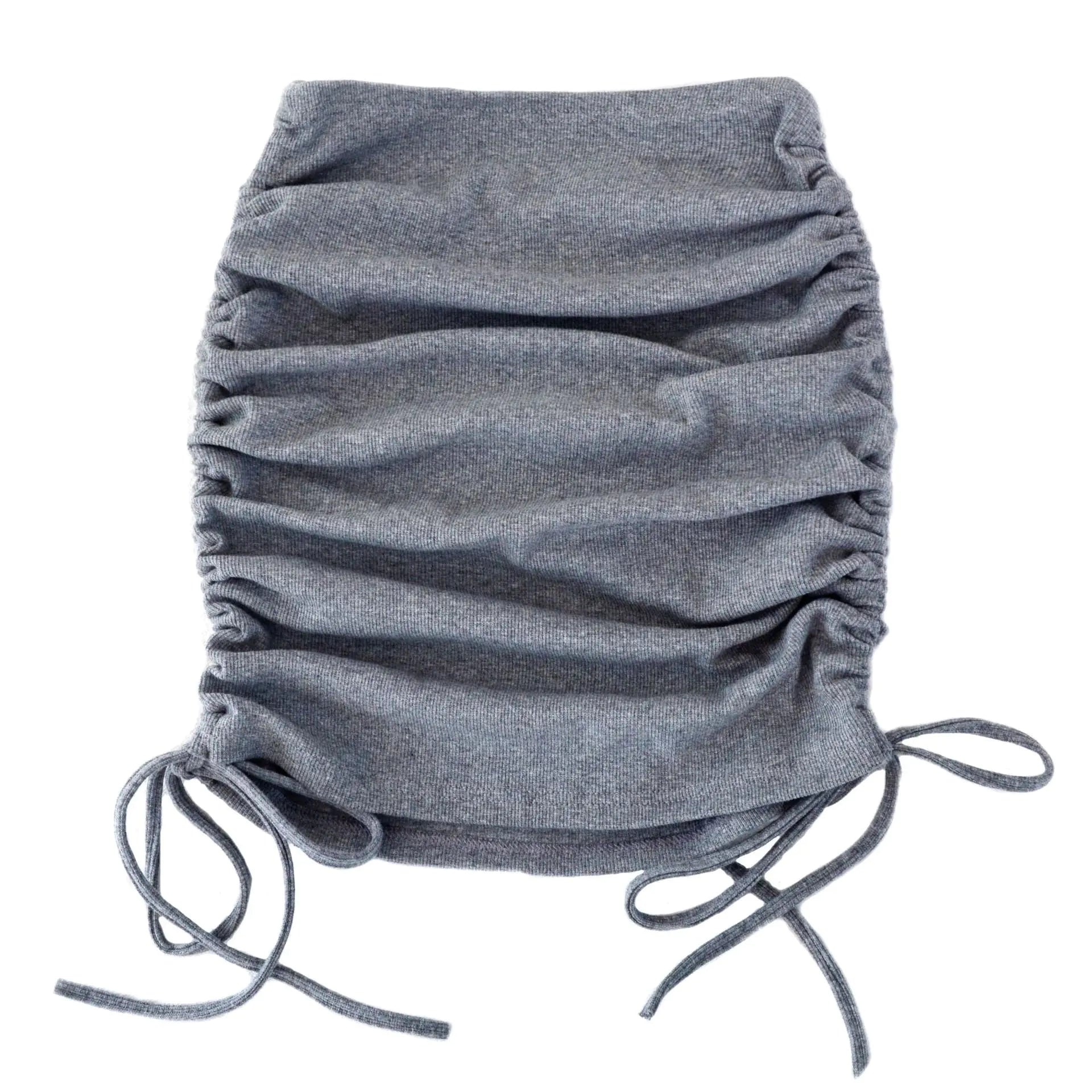 Women's Stretch Pleated Skirt with Drawstring Design