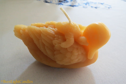 Swan with Baby Beeswax Candle