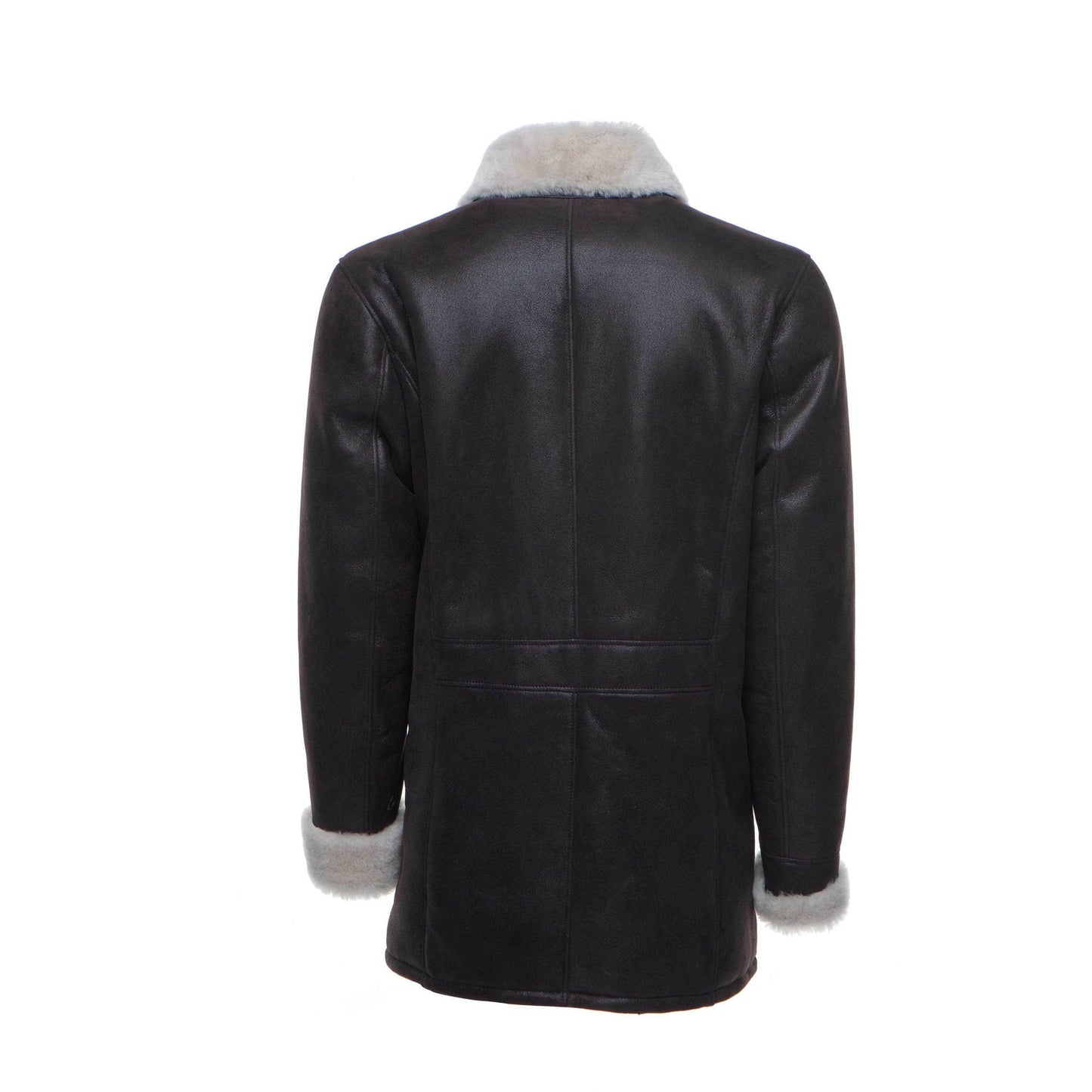 Handmade Jozef's 3/4 Length Brown Shearling Buttoned Coat