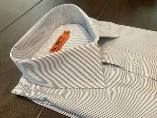 Men's Slim Fit Cotton Dress Shirt - Semi-Spread Collar