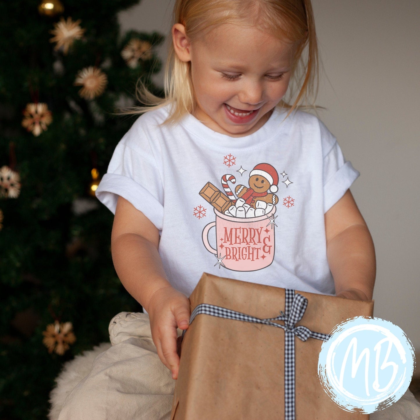 Merry & Bright Tee | Christmas | Toddler | Baby | Girl | Santa |