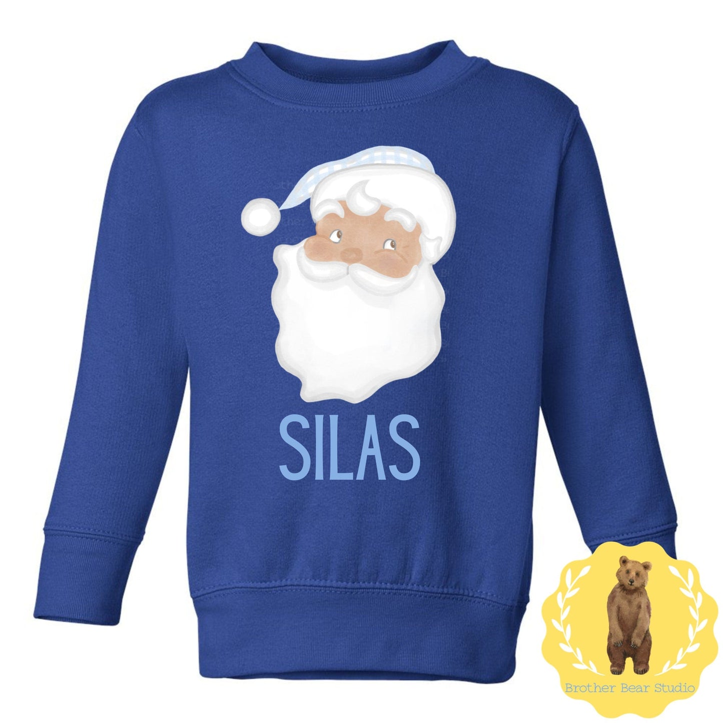 Blue Hat Santa Sweatshirt | Boys | Sweatshirt | Holiday |