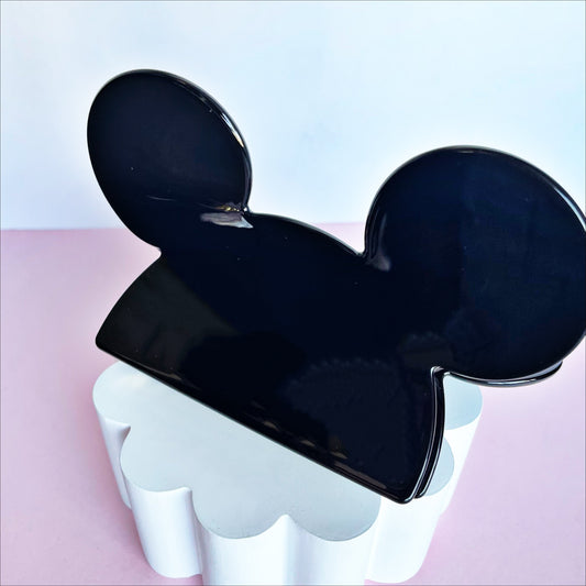 Mouse Head Black LARGE Claw Clip