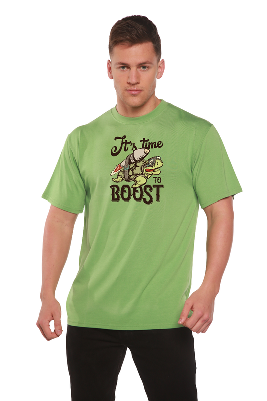 It`s time to BOOST Men's Bamboo Viscose/Organic Cotton Short Sleeve Graphic T-Shirt