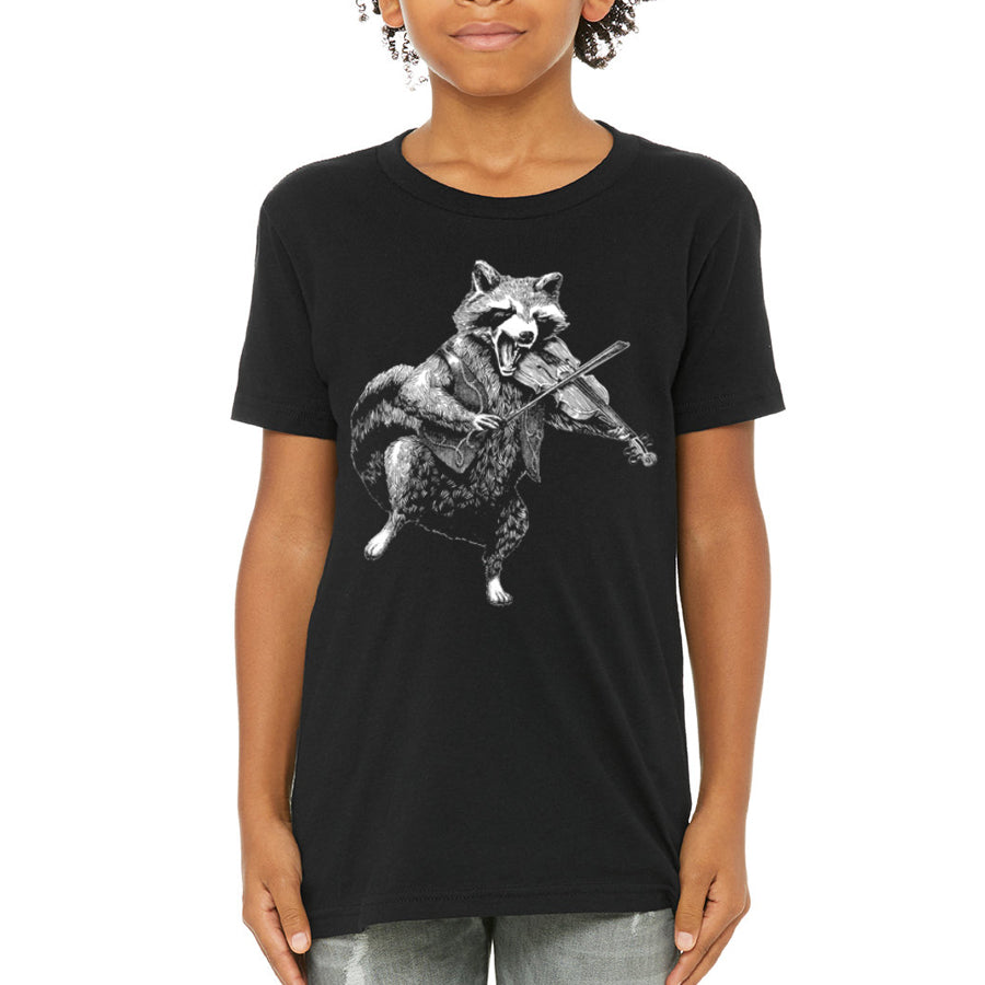 Kids Raccoon Playing Fiddle
