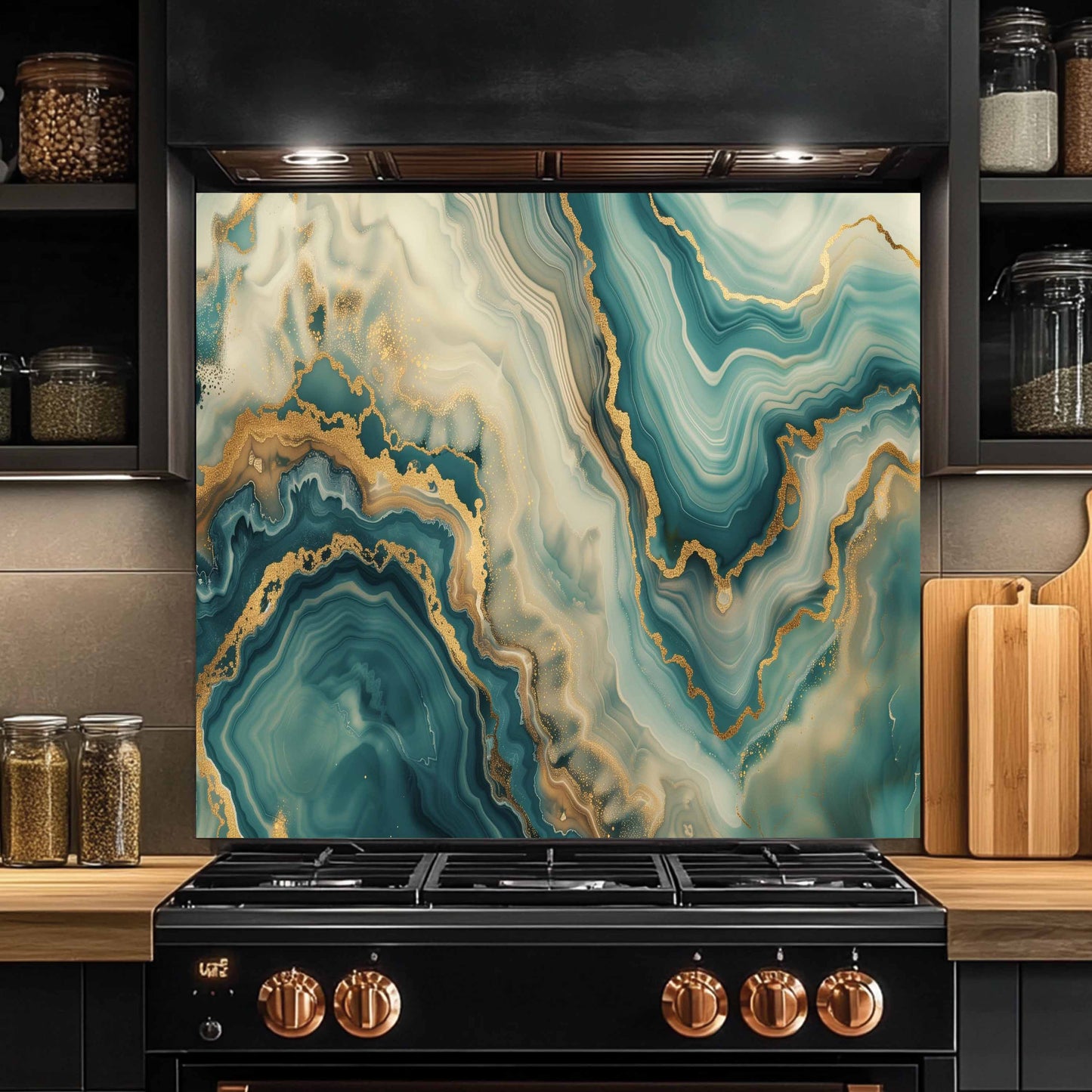 Kitchen Glass Backsplash – Ocean Agate