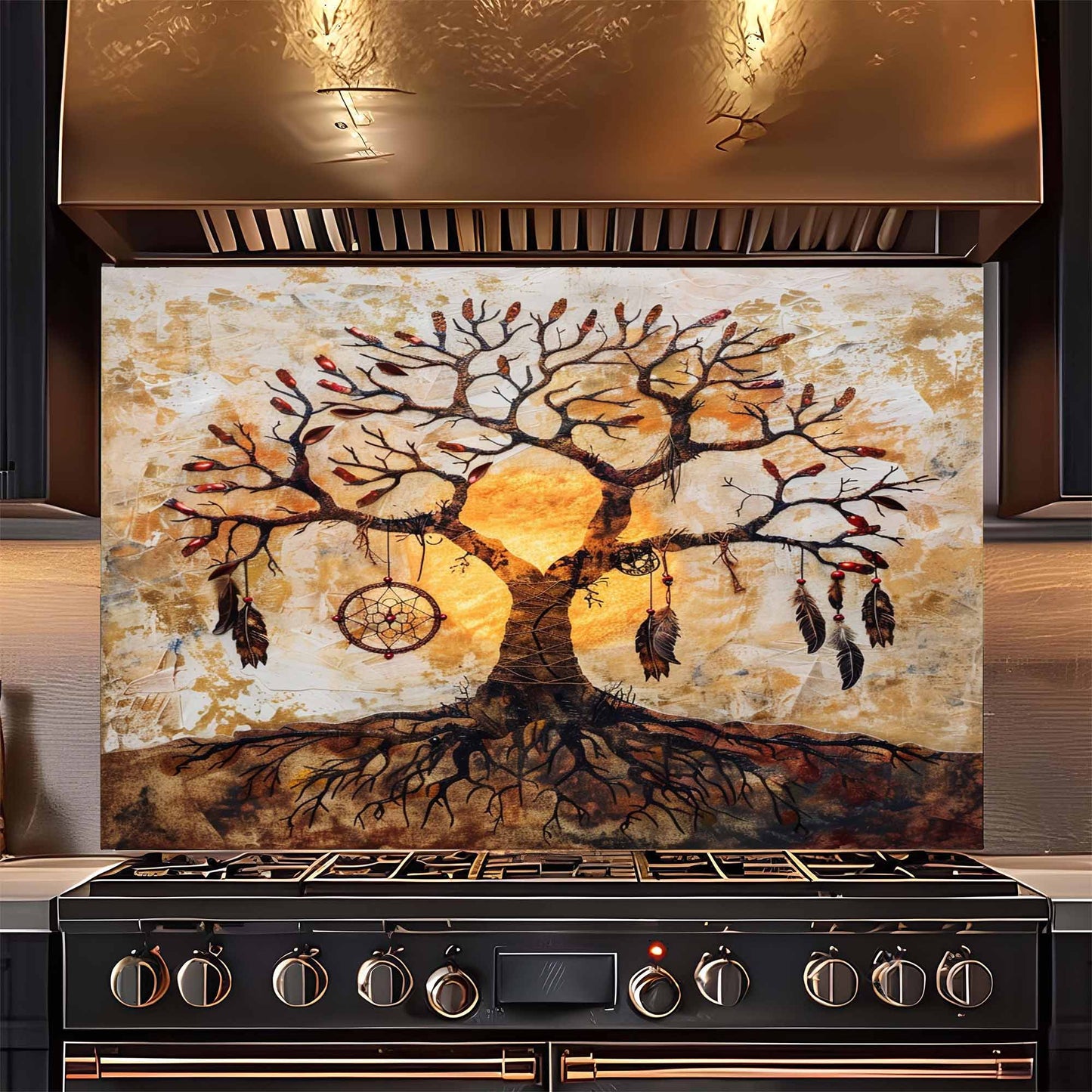 Soulcatcher Tempered Glass Backsplash – Tree of Life Kitchen Backsplash