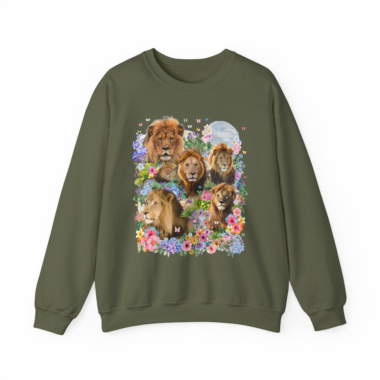 Lions in Flowers Sweatshirt