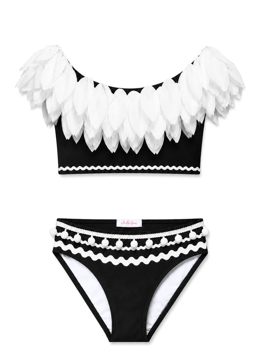 Black Bikini with Petals & Ric Rac