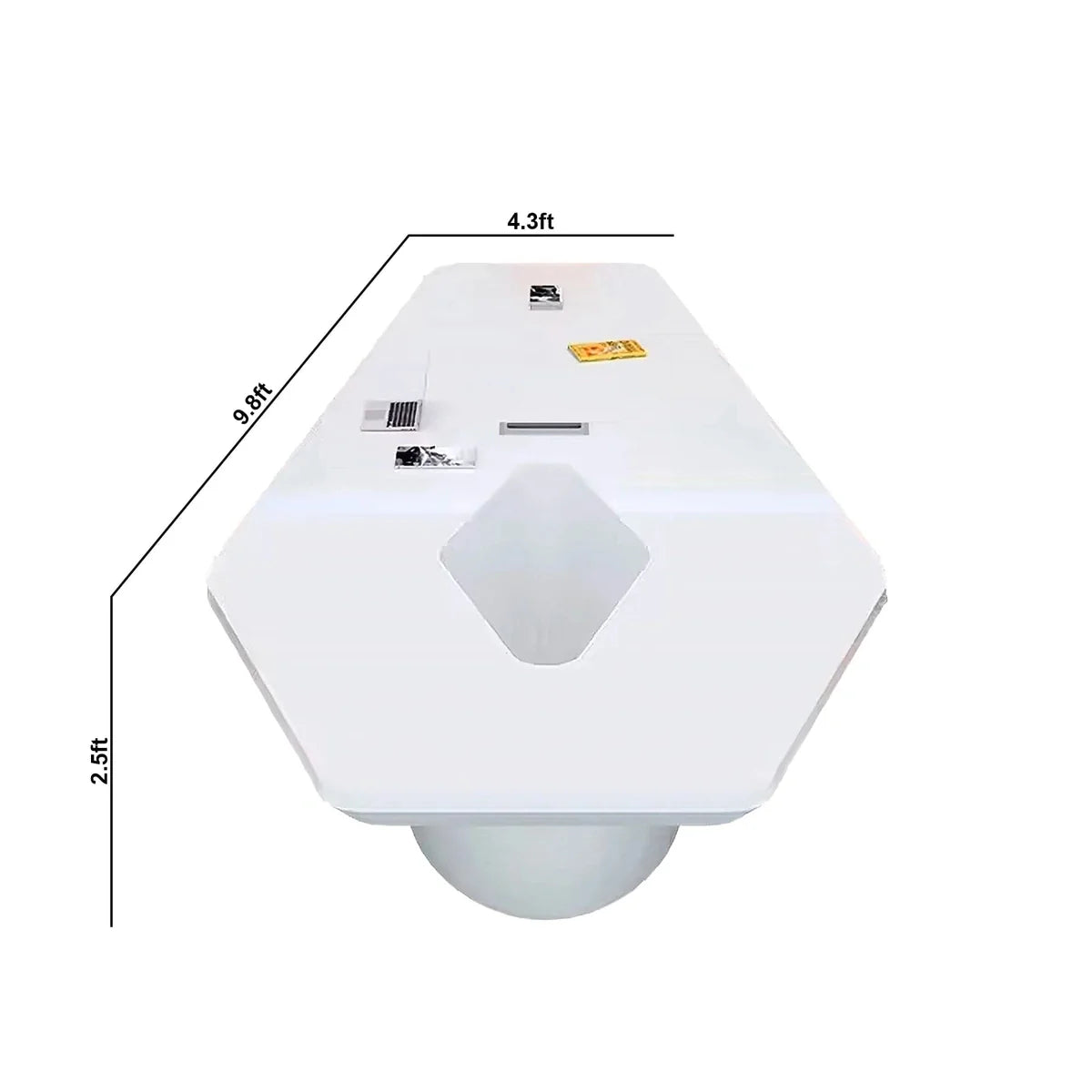 Vertix · White Conference Room Table, Tapered Hexagon