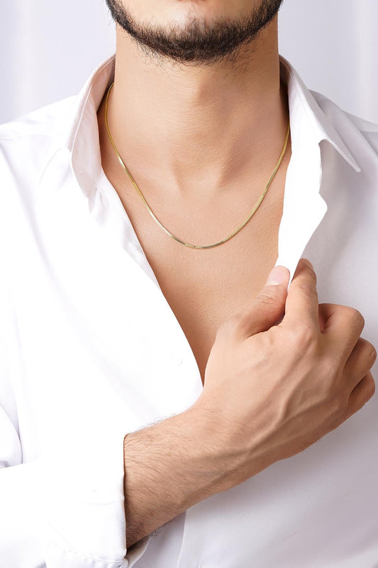 Men's 14K Solid Gold Box Chain Necklace