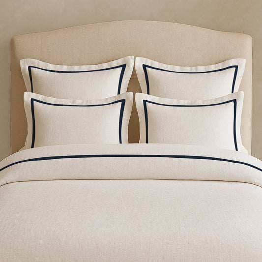 Linen Frame Trim Duvet Cover Set