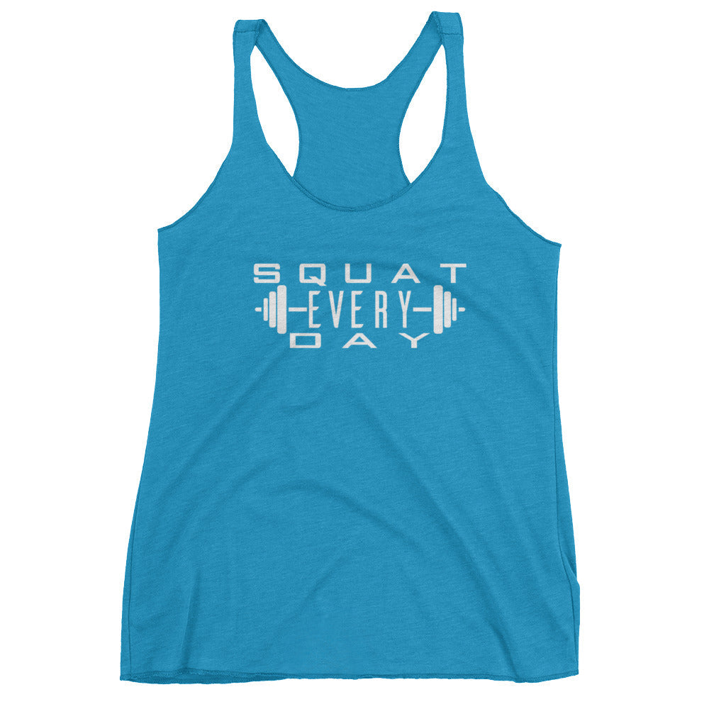 Squat Every Day with Barbell Women's Racerback Tank