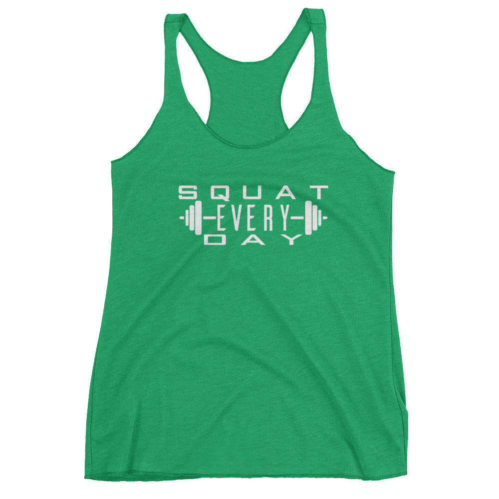 Squat Every Day with Barbell Women's Racerback Tank