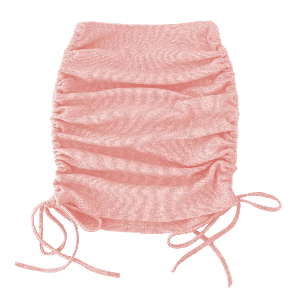 Women's Stretch Pleated Skirt with Drawstring Design